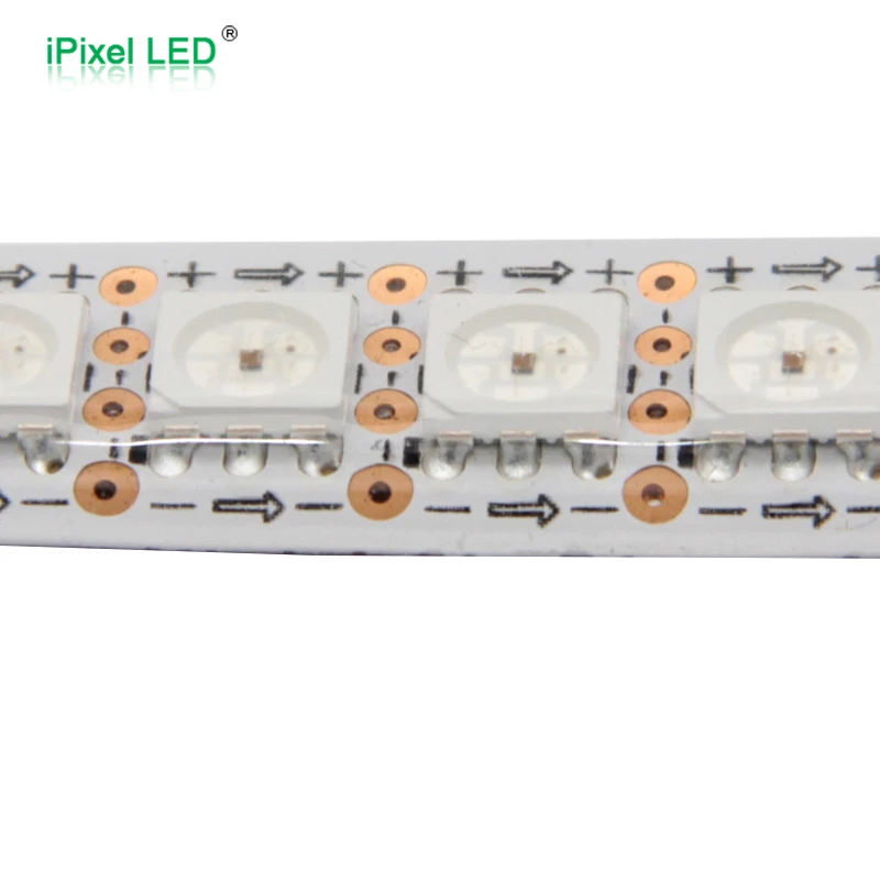 Цифровая светодиодная лента имеет 30 шт. SMD 5050 RGB встроенных микросхем каждый из которых разрезаемый светодиодный