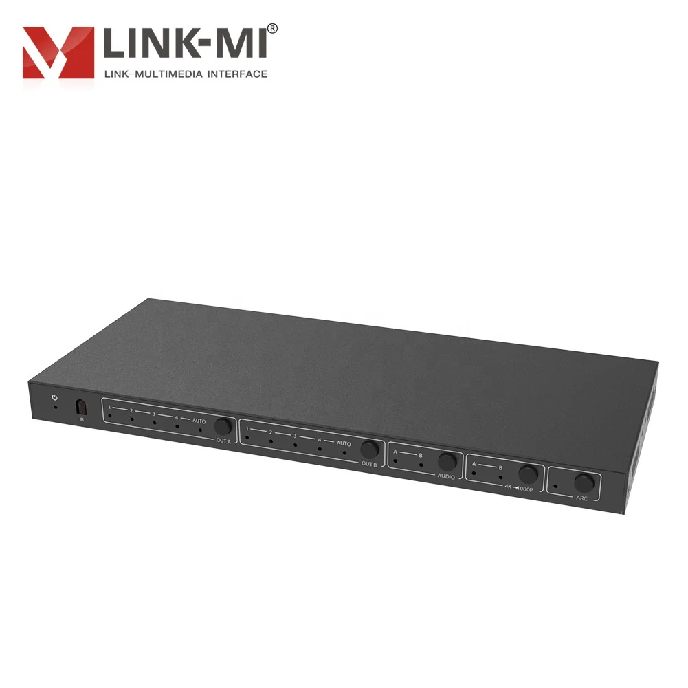 LINK-MI 4 в 2 Выход HDMI матричный коммутатор с аудио экстракт/уменьшить размер/дуги/Иди 4K2K @ 60 Гц YCbCr 4:4:4 HDCP2.2/1 и DVI 1