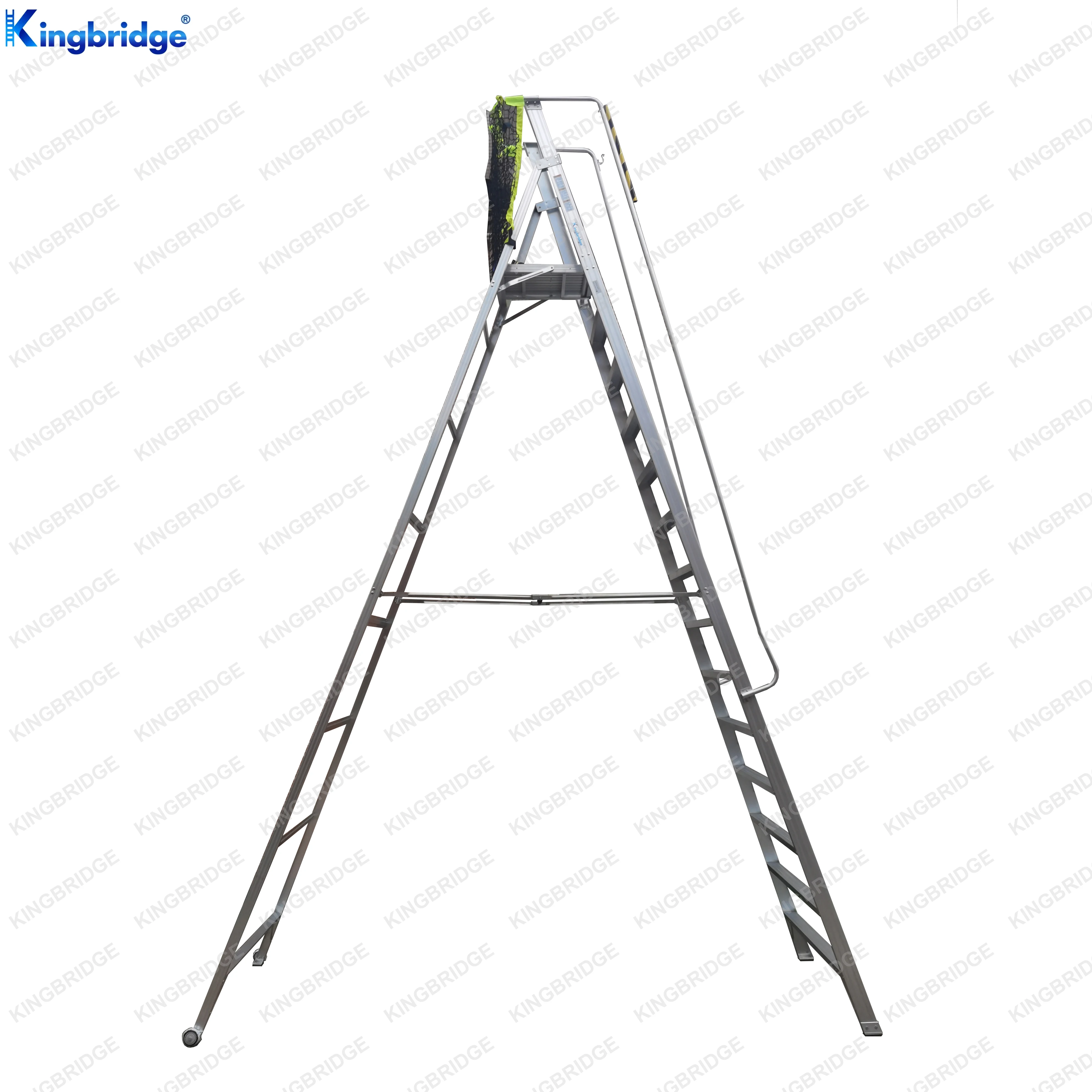 Kingbridge Industrial Movable Aluminum platform ladder safety large platform 14 steps ladder