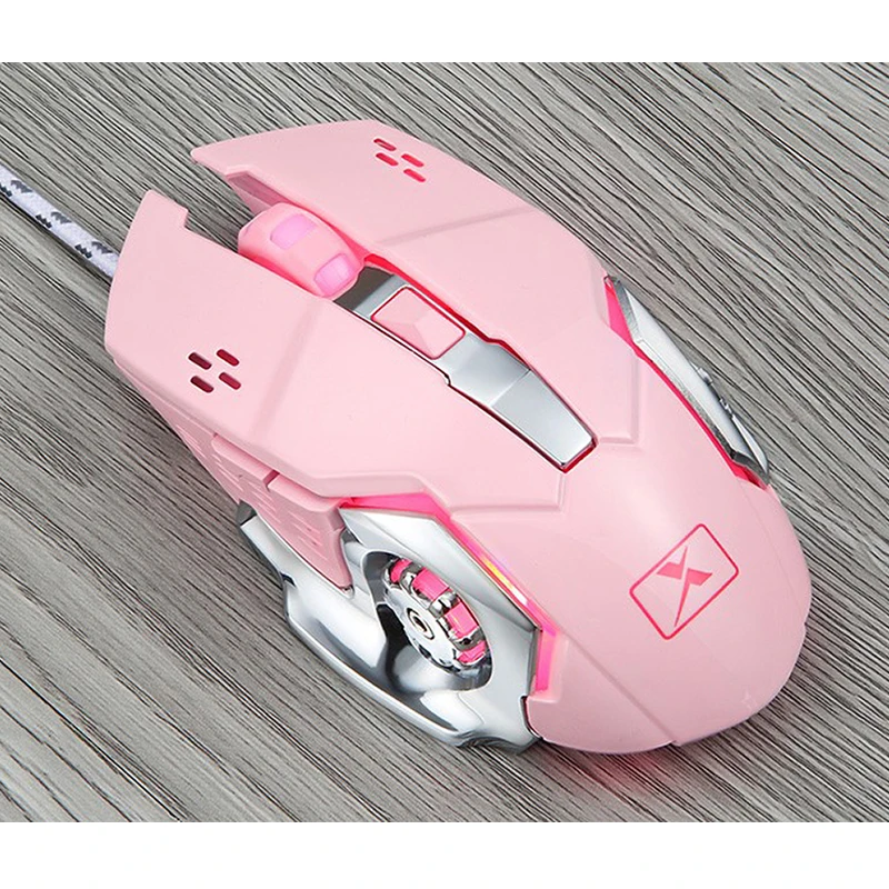 Full-Size Ergonomic USB Wired keyboard and Mouse Combo RGB Backlit Typewriter Gaming Keyboard Retro Pink Mechanical Keyboard