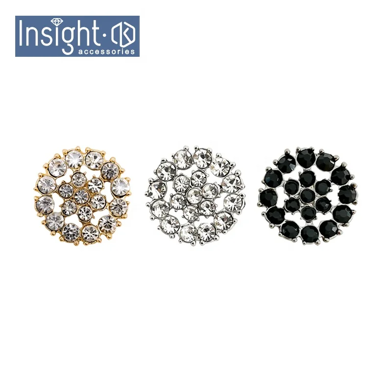 23mm High Quality DIY Metal Shank Buttons Custom Rhinestone Buttons Crystal For Spring Overcoat