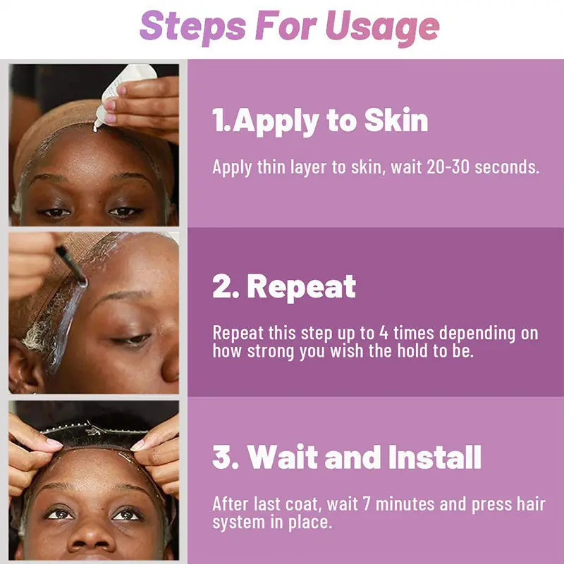 Private Label High Quality Adhesive Waterproof Strong Hold Latex Free Watermelon Lace Wig Glue Hair Extension Glue