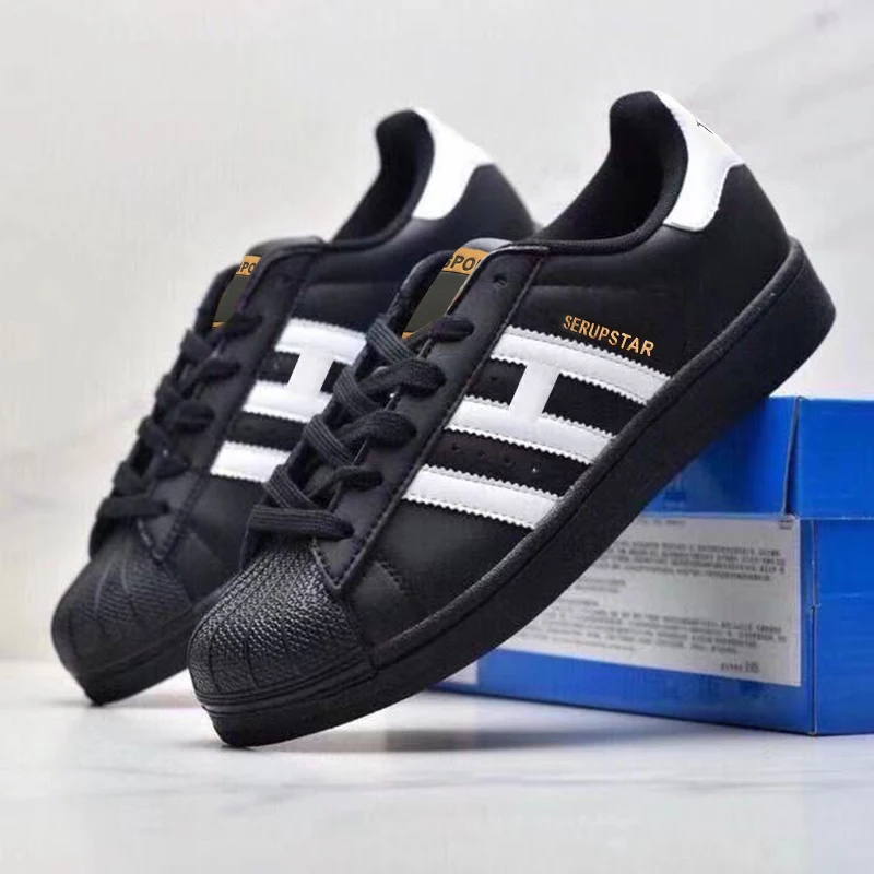 Classic black white EVA lightweight pu leather skateboard sports casual men tennis shoes womens sneakers