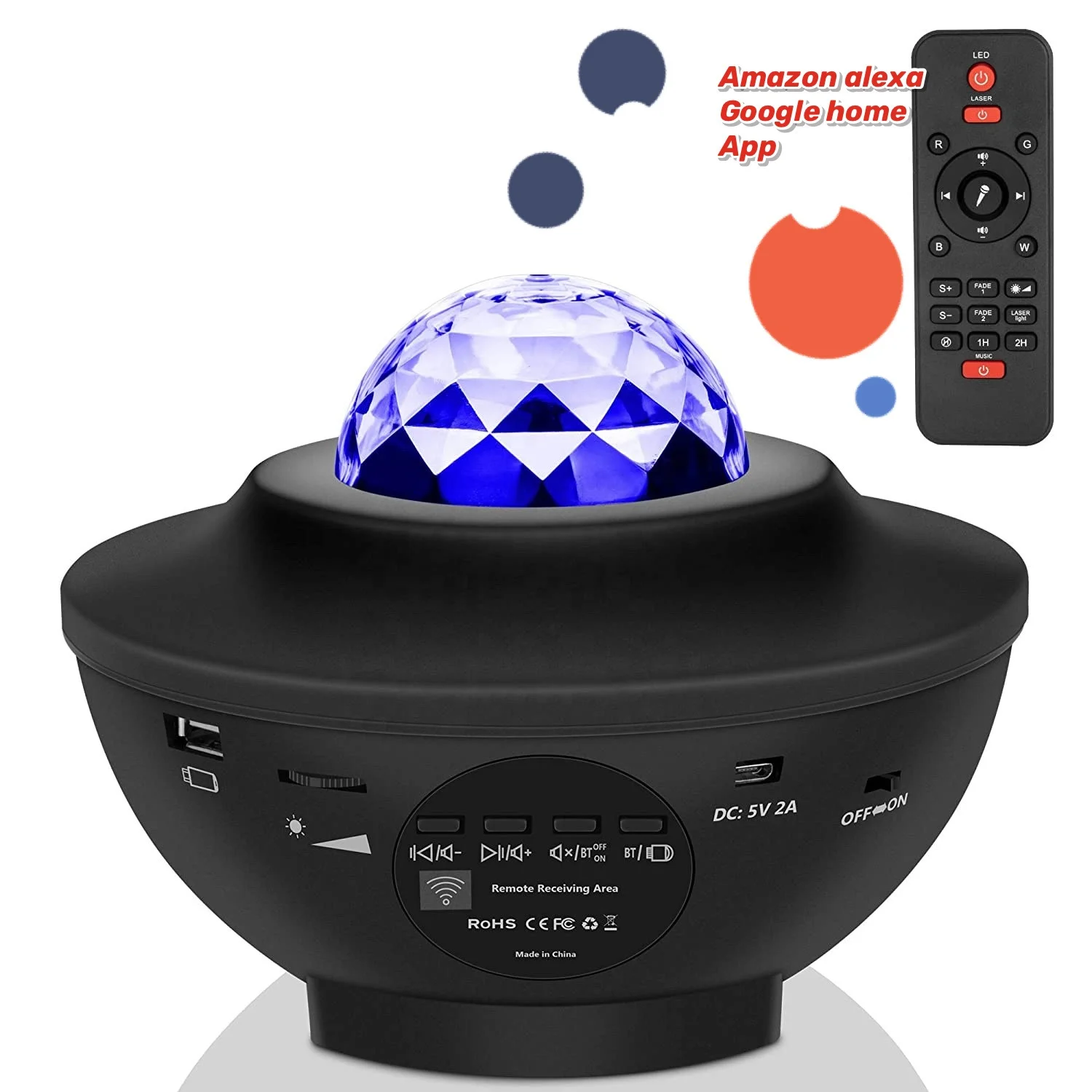  Новый дизайн Amazon alexa управление Звездный проектор освещение красочное небо Wi-Fi 8 Вт светодиодный ночной