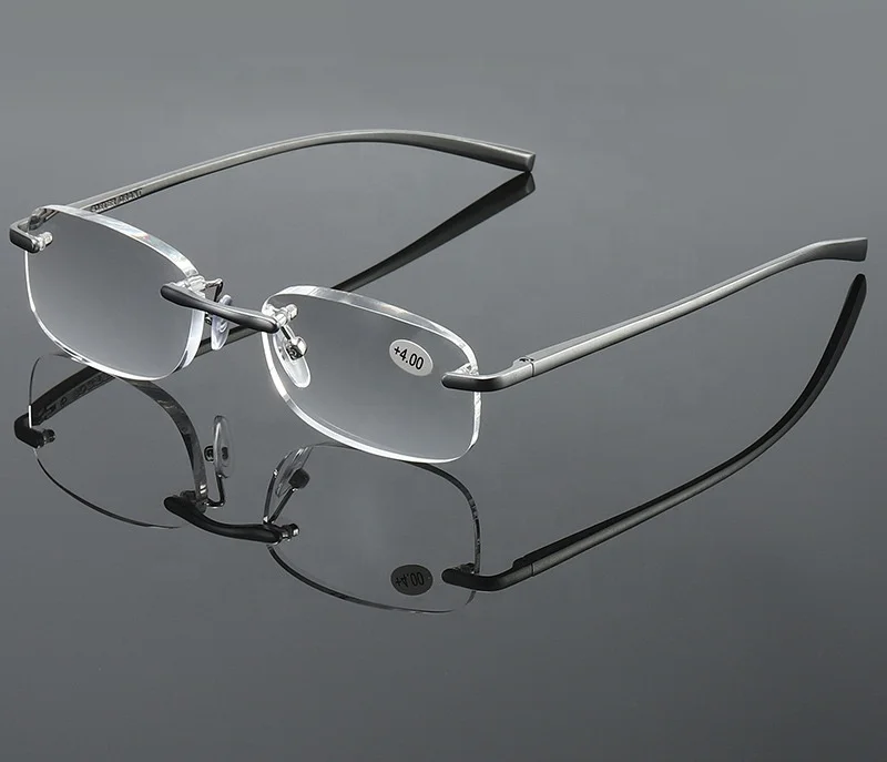 Manufacturers supply aluminum-magnesium reading glasses for the elderly rimless men and women trimming reading glasses titanium