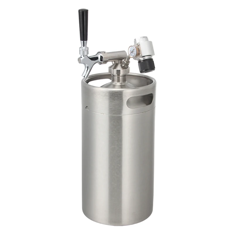 2L/3.6L/5L/8L Stainless Steel Mini Beer Keg with Non Adjustable Square Tap Beer Dispenser