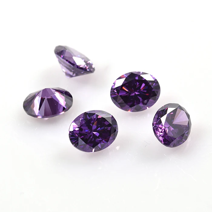 Roomy Gems Colorful Purple Amethyst Oval Cut Cubic Zirconia Stones Price Per Carat CZ Loose Gemstones