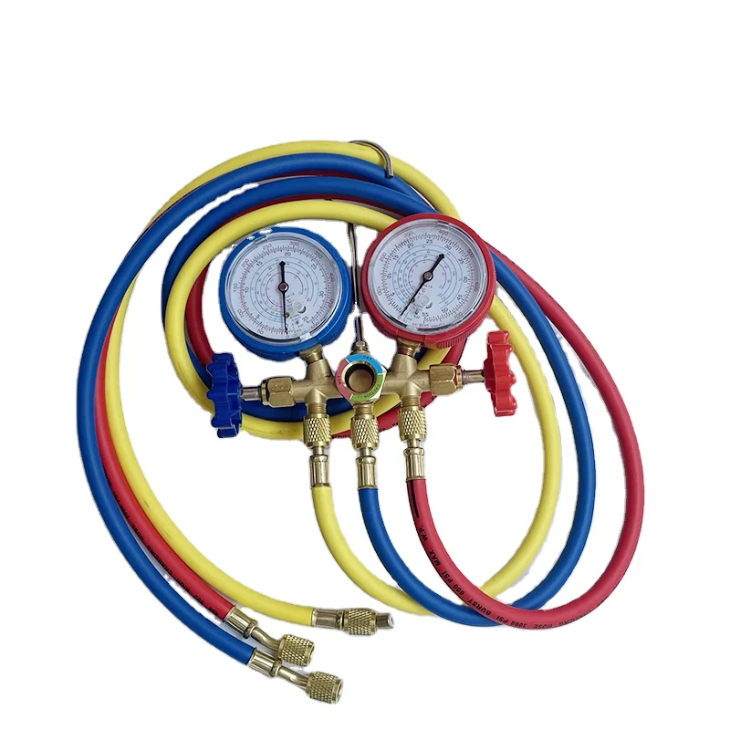Factory price Refrigeration Hvac AC Air Condition Repairing Manifold Gauges Set for R134A R404 R12 R22
