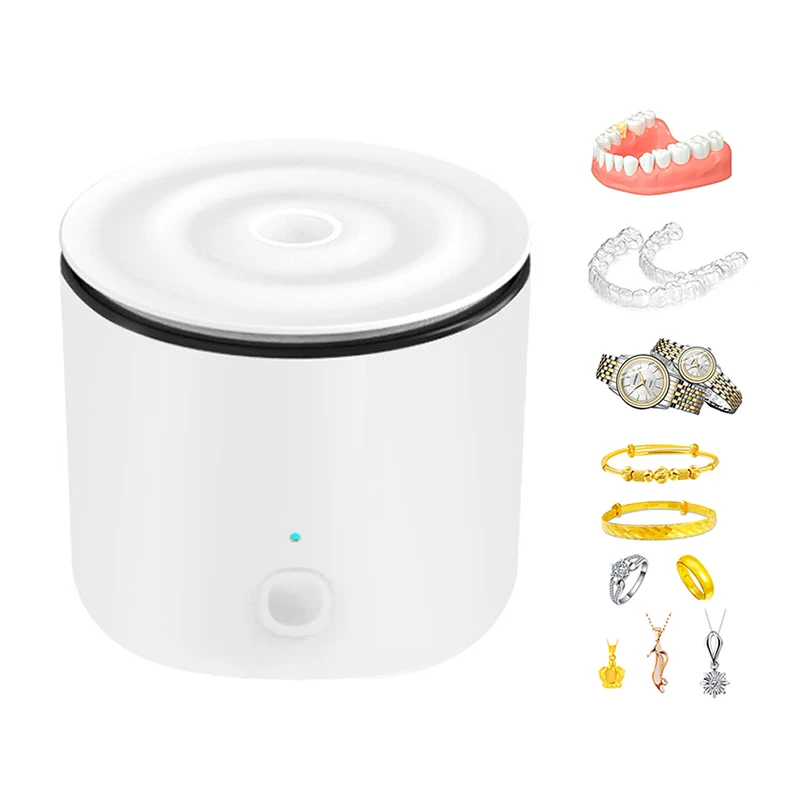 Mini Ultrasonic Washing Machine for Glasses Necklaces Watches Rings Effectively Remove Dirt Oil Household Small UV Cleaner