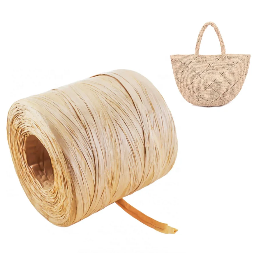 Paper Raphia Ropes Weaving Braiding Crocheting Knitting Bag Hat Basket Tote Handicraft 5mm 6mm 7mm Dyed Paper Raphia