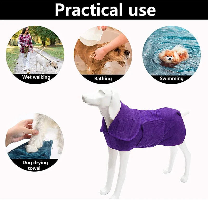 Luxuriously Soft Drying Coat Fast Dry Dog Bag Bathrobe Towel Microfiber Fast Drying Super Absorbent Pet Dog Cat Bath Robe Towel