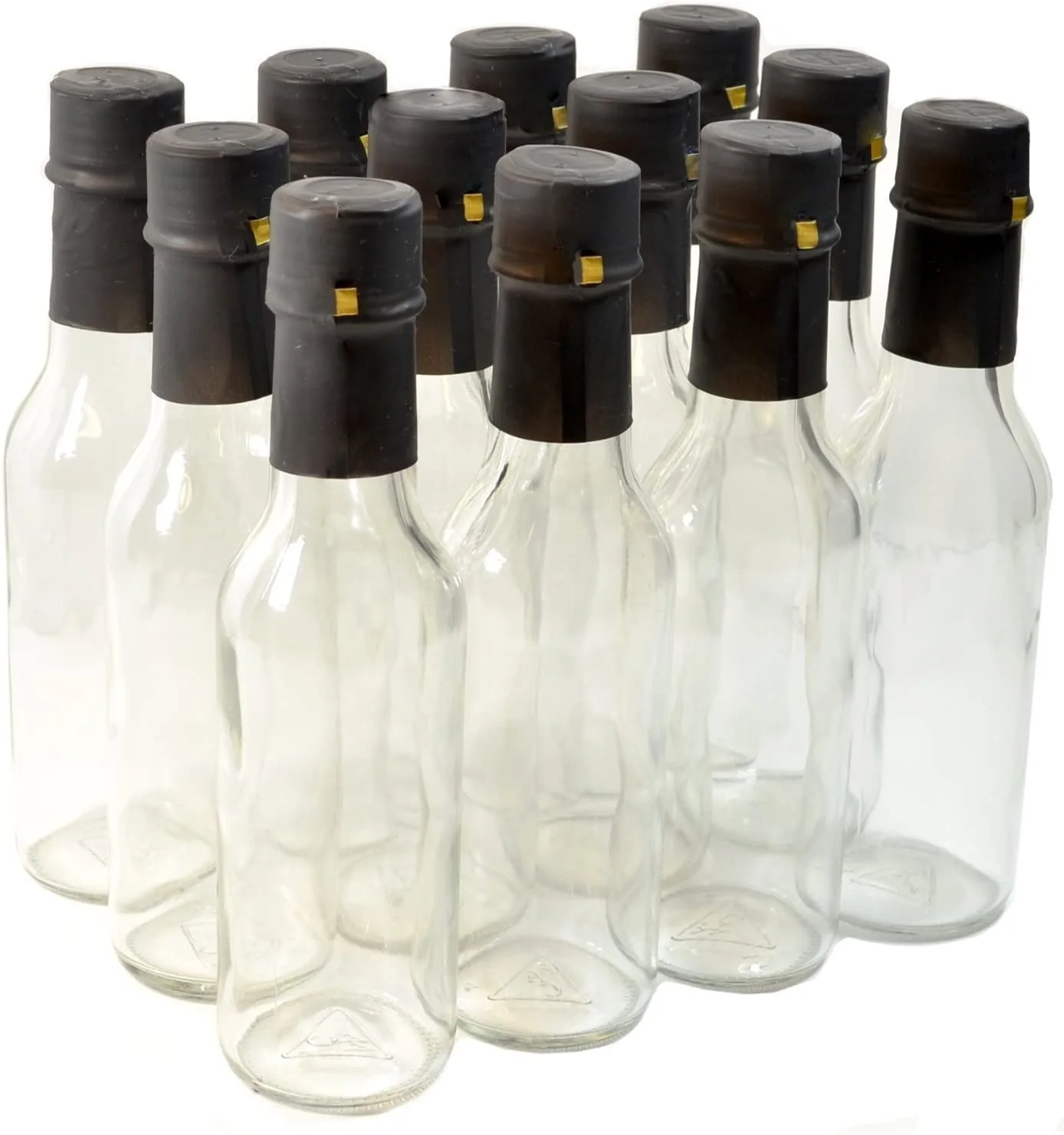 Clear 90ml 3oz 150 ml 5 oz 8oz 250ml woozy bottle vinegar ketchup Chili hot sauce Glass bottle with plastic Caps