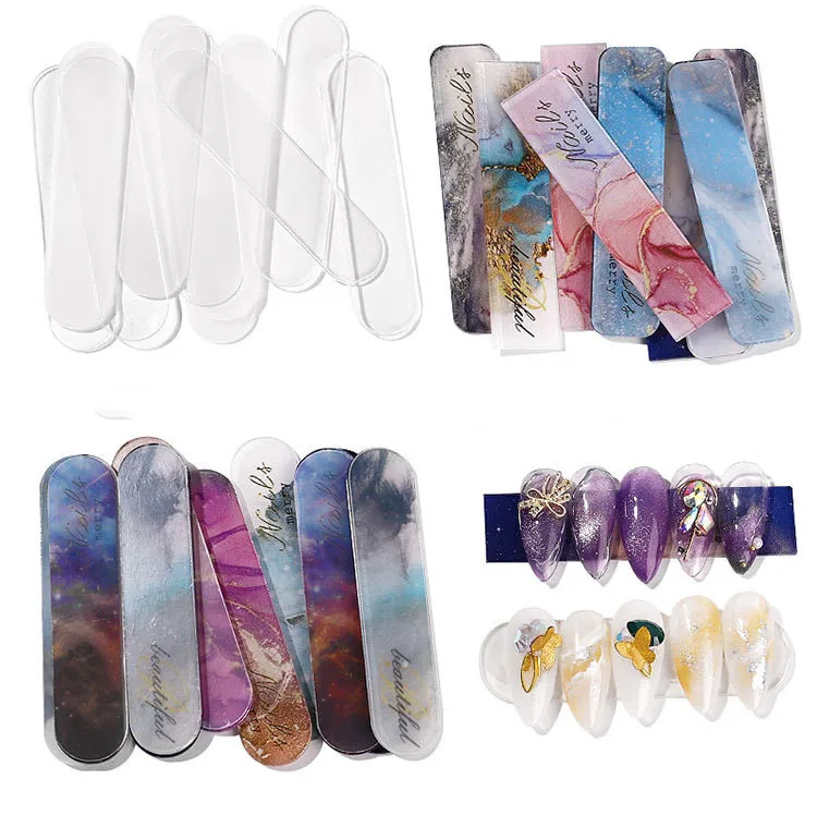 Nail Art Display Plate Uv Gel Polish Manicure Works False Nails Anti Slip Display Board Colorful Acrylic Nails Accessories
