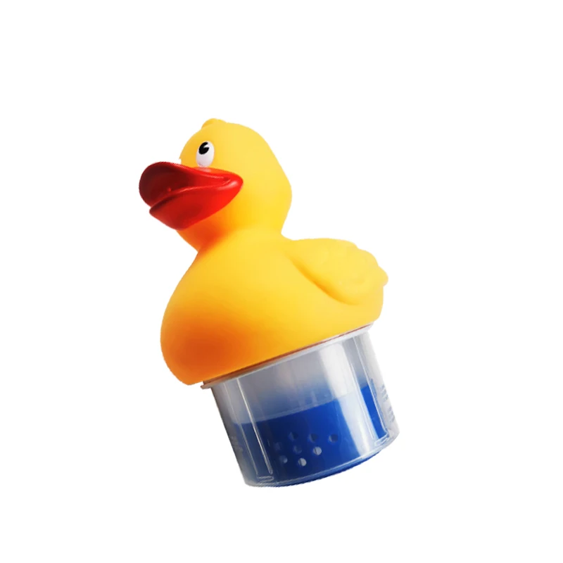 Fun Cute Duck Animal Swimming Pool Chlorine Tablet Floater Collapsible Base Floating Pool Chlorine Dispenser Cleaner