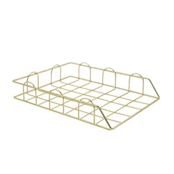Metal multilayer magazine rack for office desk