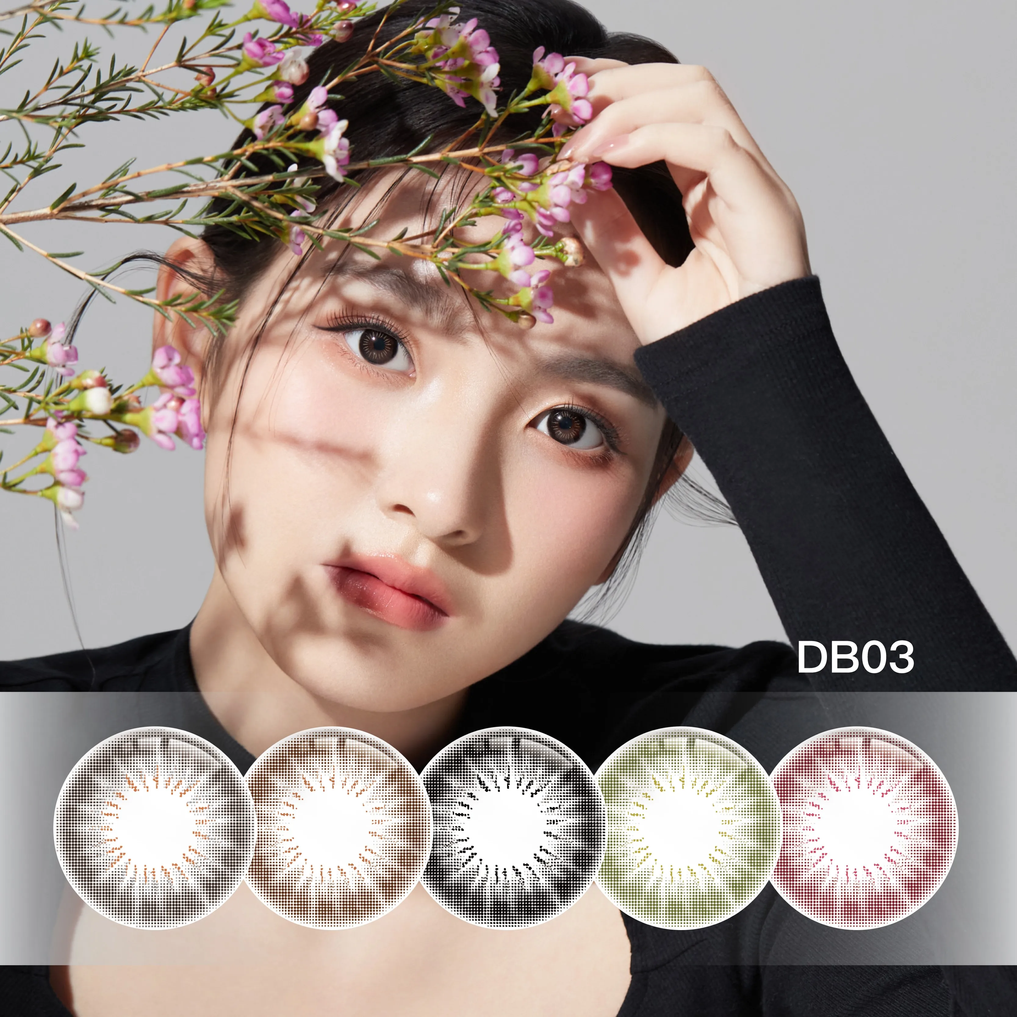 HD Korea Yearly Disposable Beauty Eye Black Contact Lenses Natural Color Wholesale Cosmetic Eye Lenses Color Contact Lens