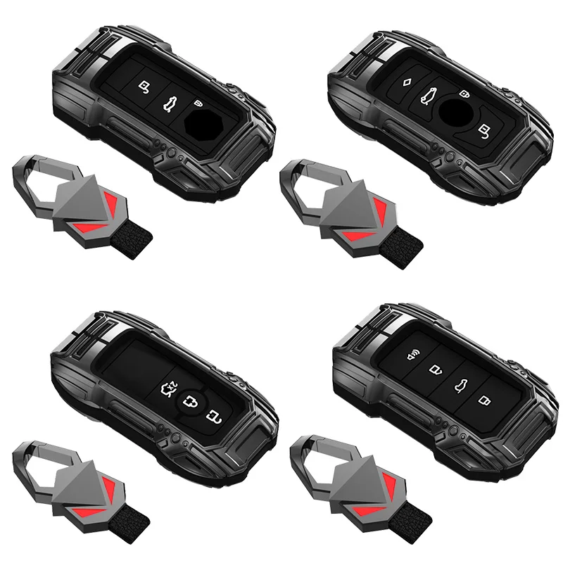 New Zinc Alloy Carbon Fiber Car Key Case Cover For Mitsubishi L200 ASX Outlander Eclipse Cross Pajero Sport Lancer Accessories