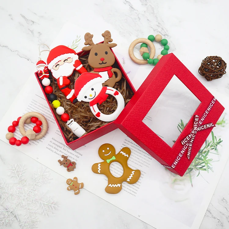 OEM&ODM Christmas Gift BPA Free New Born Baby Chewing Toy Silicone Mordedor Silicone Teether Baby Teething
