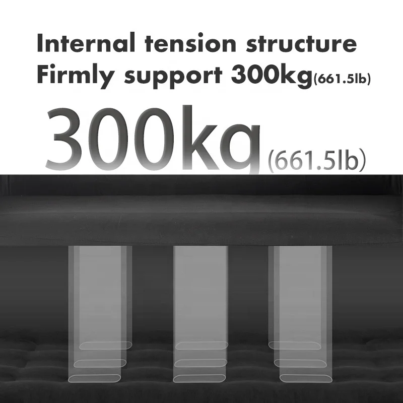 Blackdog outdoor camping double inflatable bed air mattress with built-in pump