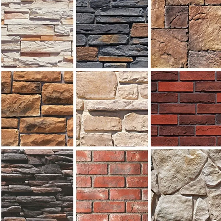 Natural Cement Wall Cladding Blue Quartzite Stone Panel