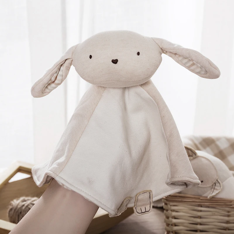 Baby Organic Cotton rabbit comforter toy hand holding Comforter