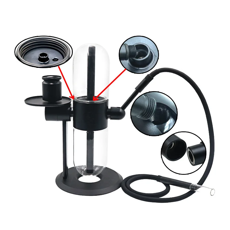Portable Multi-Function Gravity Hookah Complete Set with 360 Rotating Glass hookah set