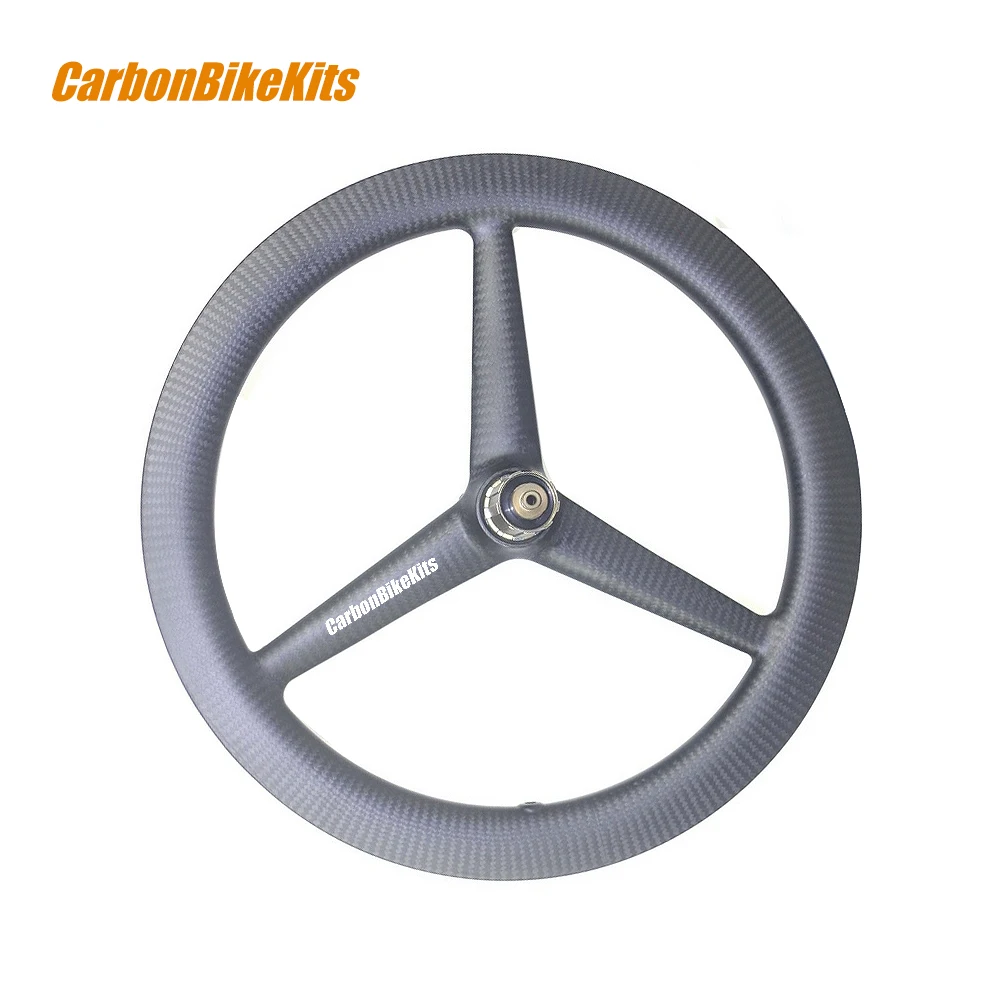 20 inch 406mm carbon straight 3 spokes wheels 25mm width clincher wheelset