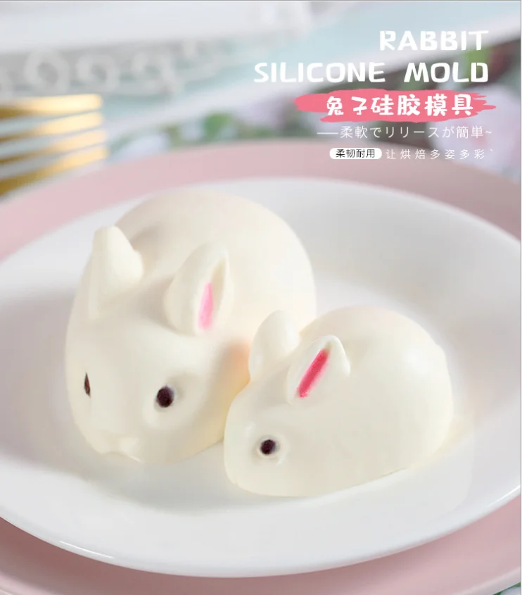 BPA Free Truffle Bakeware Mousse Mould Silicone 3D Rabbit Cake Mold Dessert Maker Baking Pastry Decorating Accessories Bunny
