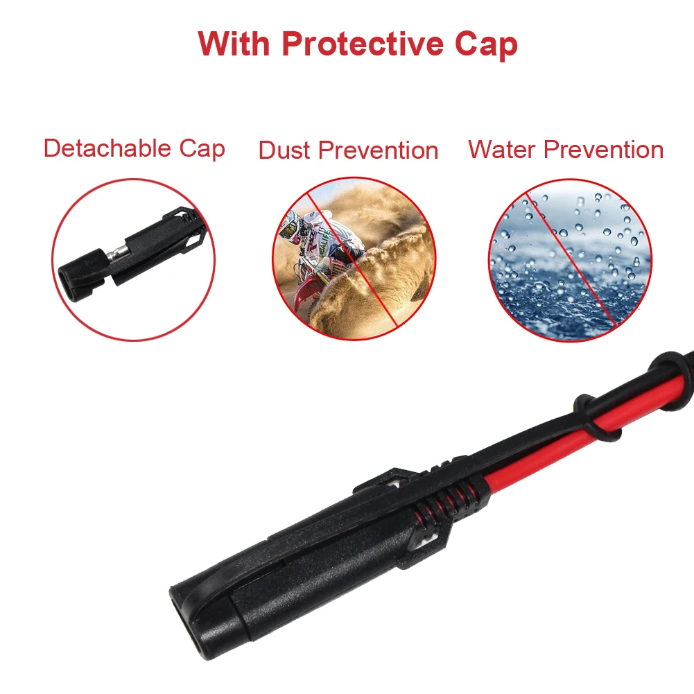 12v 24v Extension Cable Plug Power dual USB to Sae Car charger adapter cable for car cigarette lighter