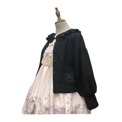 2019 original design in-stock lady winter woolen coat lolita puff sleeve cute coat