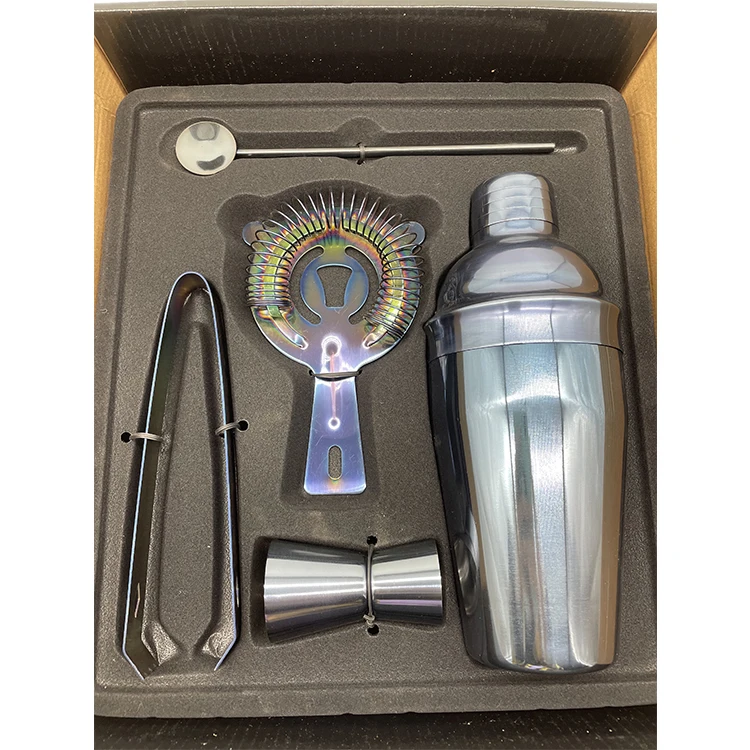 
BS003 New Product Easy Carry Use Colorful Color Cocktail Shaker Bar Tools Set 