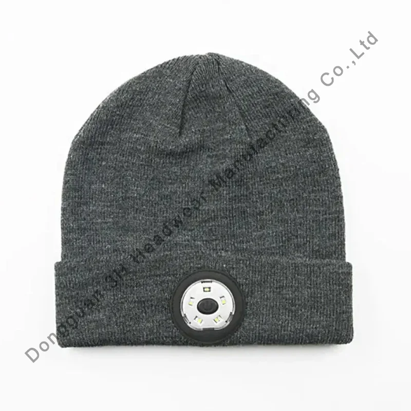 High Quality Sports Unisex Bluetooth Headphone Winter Caps Custom Beanie Hats with Led Light
