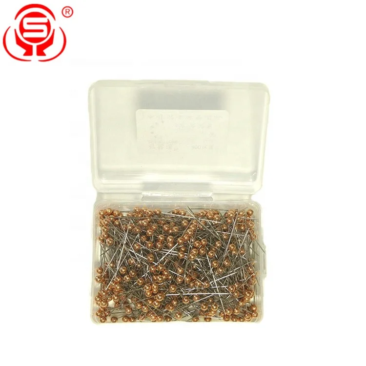 
200 PCS Assorted Color Pearl Ball Head Sewing Pins Pearl Straight Quilting Pins for Dressmaker with Box 
