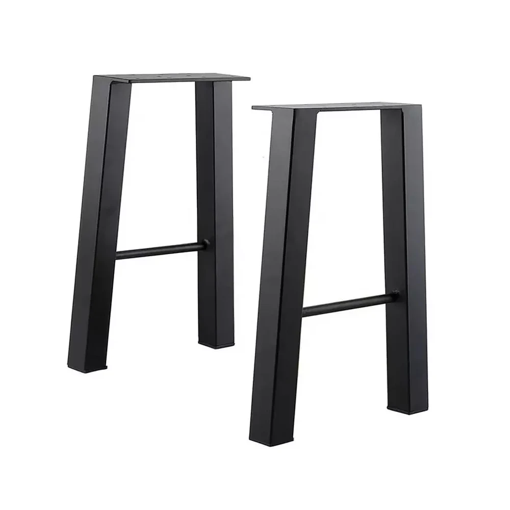 Amazon Hot Sale Black Trapezoid Metal Coffee Table Legs Heavy Duty Furniture Legs for Bench Dining Table Durable Desk Legs