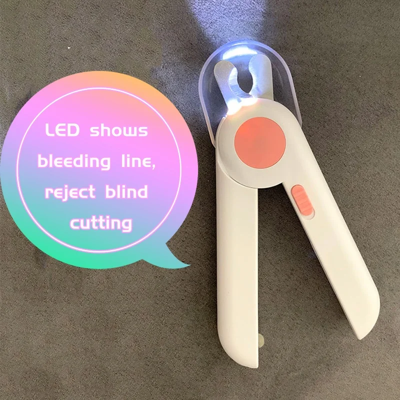 Splash proof grooming trimmer pet dog cat led nail scissors cutter with 3 battery