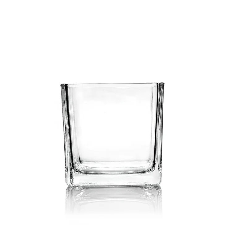 Квадратный стеклянный подсвечник 50 мл, пустой стеклянный контейнер для свечей