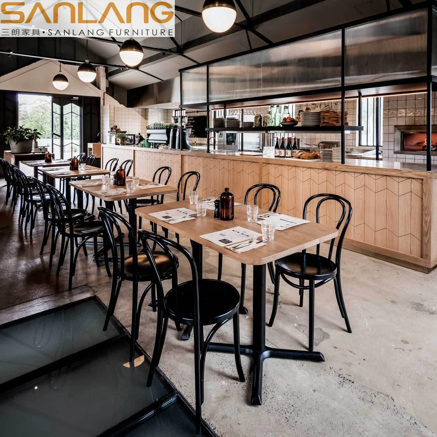 Wholesale banquet restaurant leisure dessert furniture acrylic edge coffee solid wood dining desktop wedding cake table base