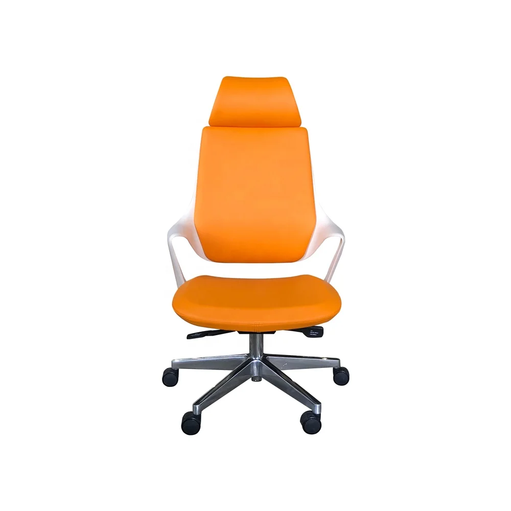 Cheap modern gold compact Adjustable Orange office furniture clerk swivel color wheels gaming commercial leather office chair
