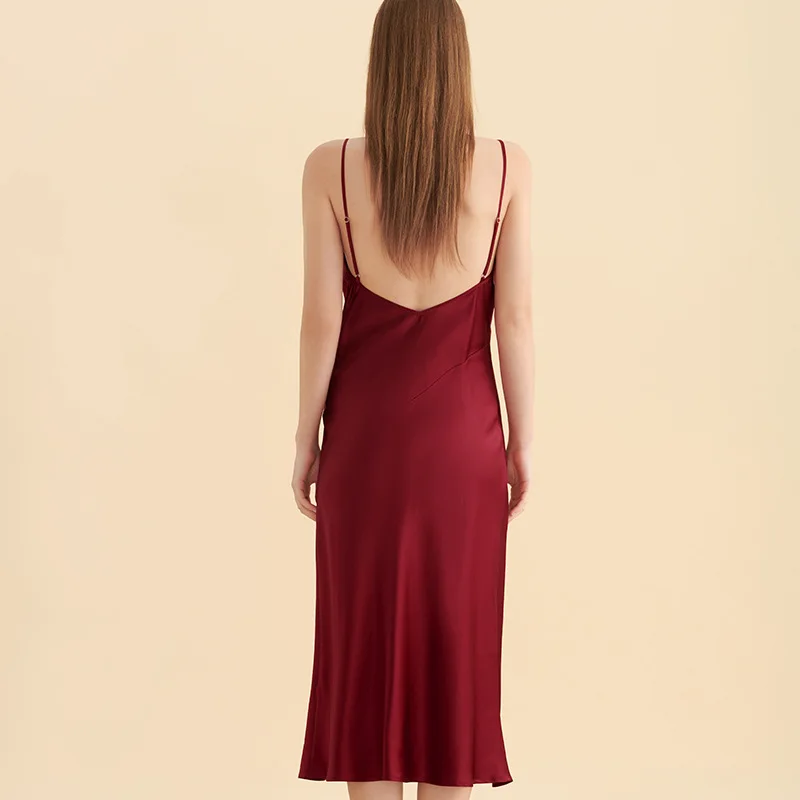 Dresses Women Summer Real Silk Night Satin Evening Dresses Girl Casual Plus Size Slip silk night dress for woman