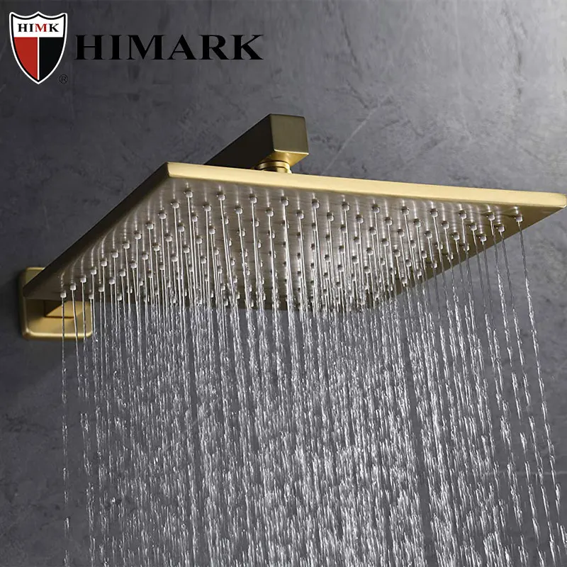 HIMARK CUPC conceal black rainfall shower set robinet de douche wall mount gold bathroom rain bath & shower faucet system