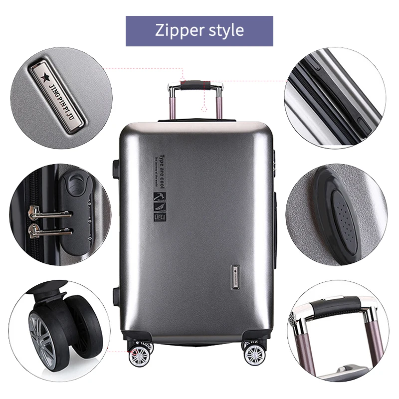 New Hot-selling Brown Gray Eminent Type Pp Suitcases Suitcase Carry On Child Chair Aluminum Frame Luggage