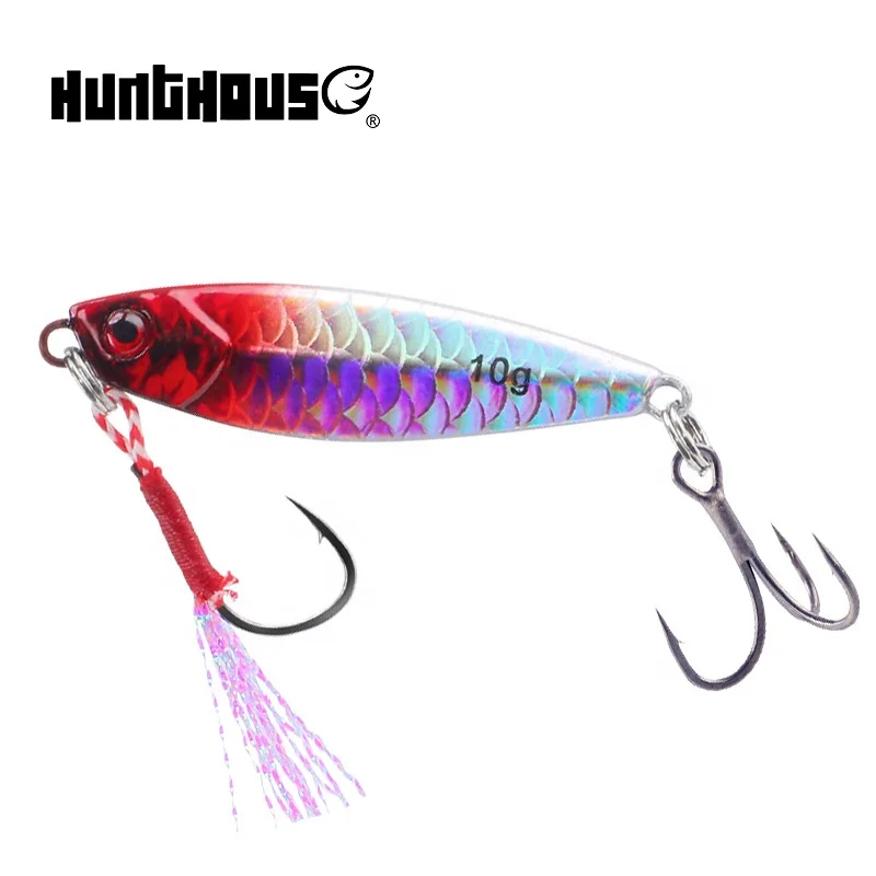 Hunthouse Factory Price Foil Stamping Metal Jig for Saltwater 10/15/20g Imitative Fish Scales Casting Lead Jig Boat Fishing Bait