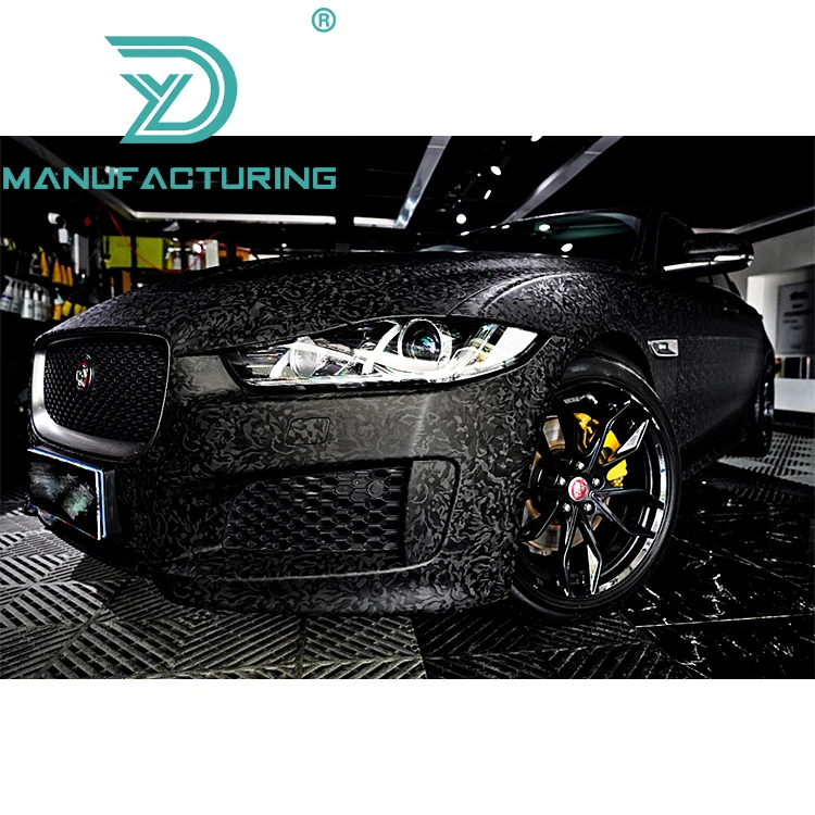  Черная кованая виниловая Автомобильная 3d-пленка с воздушными пузырьками как качество низким содержанием клея 1 52X18