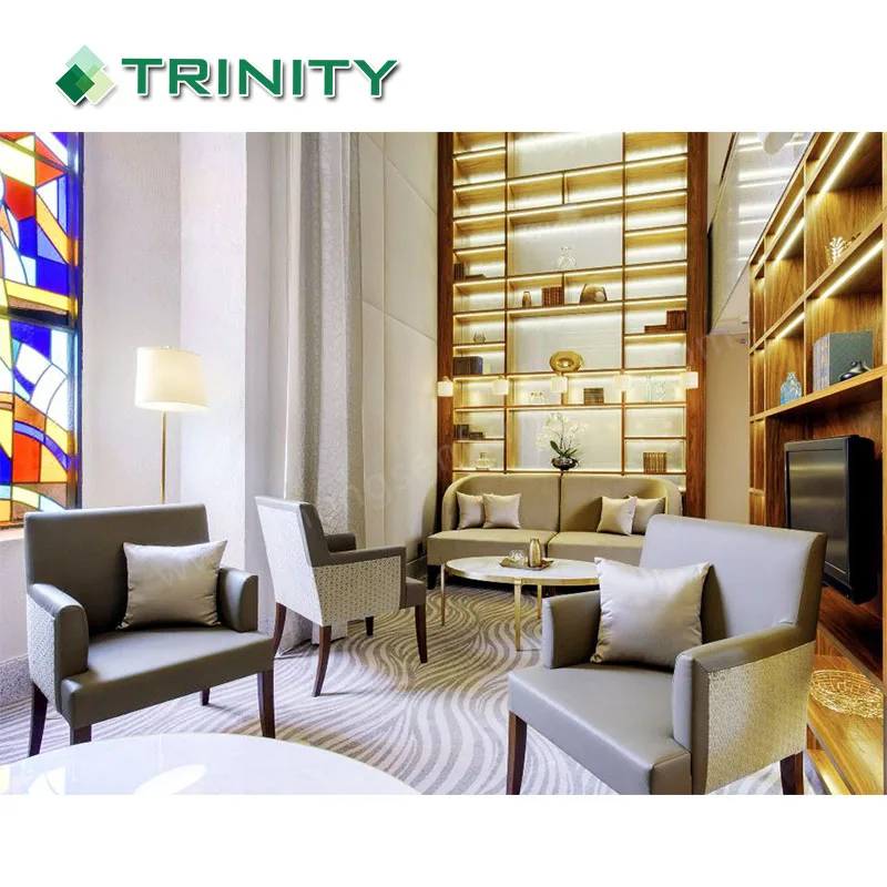Customized High Quality 5 Star Luxury Design Wooden Modern Hilton Hotel Lobby Furniture