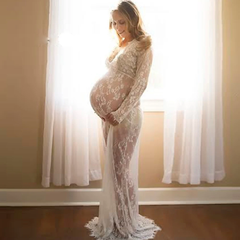 
Fashion Long Sexy Lace Women Photography Dress Maxi Maternity Gown Pregnant Dresses Vestidos 