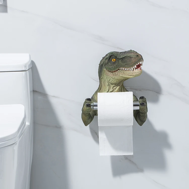 
Novelty Toilet Paper Resin Roll Animal Shape Dinosaur Towel Holder 