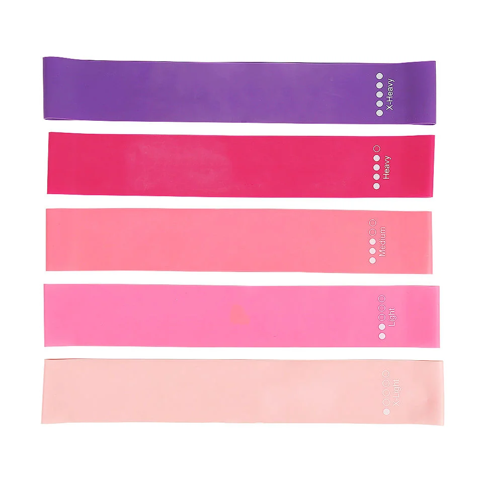 Custom Logo Fitness Waist Exercise Hip Pilates Yoga Resistance Pink Thin Latex Women Elastic Gym Belt Set Training Belt