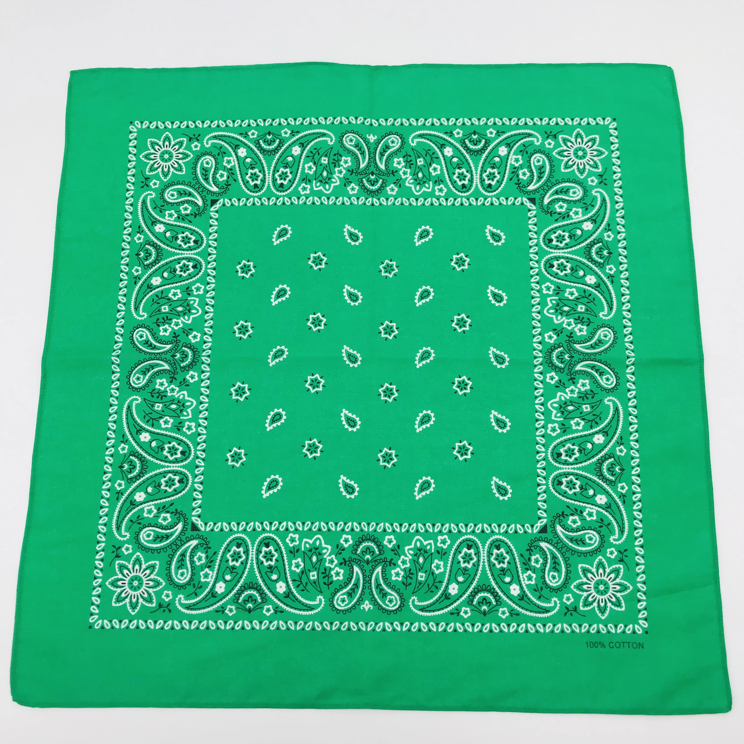 Popular Decorative Multifunction Head Scarf Neckwear Custom Printed Cotton 22*22 Inch Original Paisley Pattern Sport Bandana