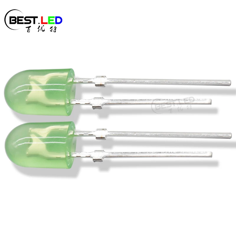 High Efficiency DIP LED with Stopper Super Bright 520nm 525nm Oval LED Green Diffused 546 5mm Oval LED Diode