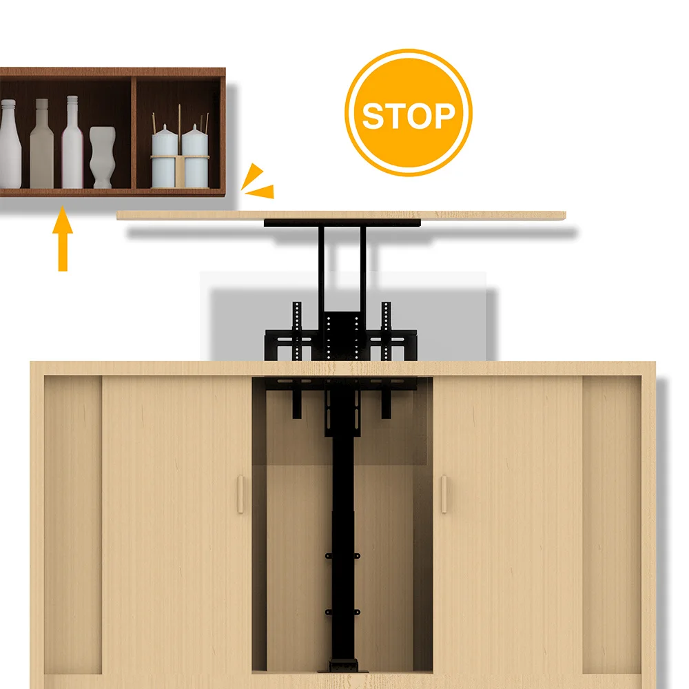 32 To 70 Inch Screens vertical Lift Television Stand With Remote Control Drop Down Tv Lift Compact Tv Mount Bracket